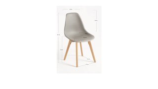 Conjunto de 4 Sillas de Plástico y Madera