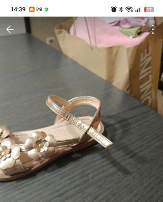 Sandali bambina oro con fiori