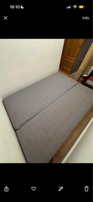 Sofá Cama Ikea Gris Tela