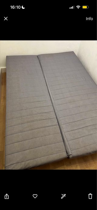 Sofá Cama Ikea Gris Tela