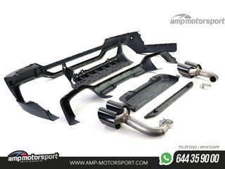DIFUSOR TRASERO M PERFORMANCE BMW X4 G02 18-21 + COLAS DOBLES NEGRAS