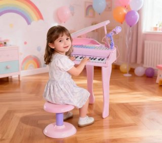 Piano Eléctrico Infantil Rosa 37 Teclas