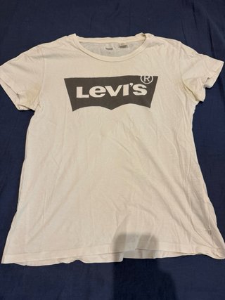 Camiseta Levi's Logo Gris y Blanca