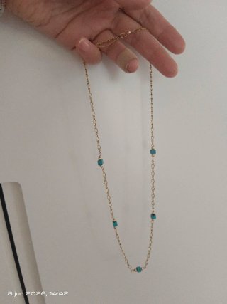 GARGANTILLA de Oro bajo y Turquesa