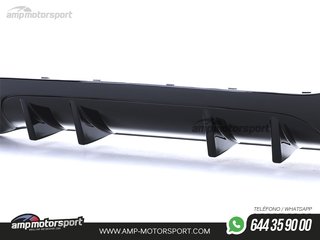 DIFUSOR TRASERO NEGRO BRILLO CON COLAS SIMPLES NEGRAS PARA MERCEDES CLASE A V177