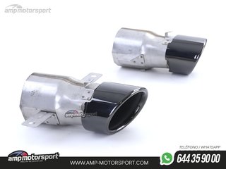 DIFUSOR TRASERO NEGRO BRILLO CON COLAS SIMPLES NEGRAS PARA MERCEDES CLASE A V177