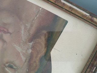 Antico frammento olio su tela XIX sec.