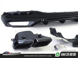 DIFUSOR TRASERO MERCEDES GLS X166 15-19 + COLAS NEGRAS