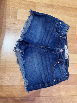 Shorts Vaqueros Deshilachados Azul Talla 32