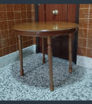 Mesa madera 90 CT extensible a-120 y cristal.
