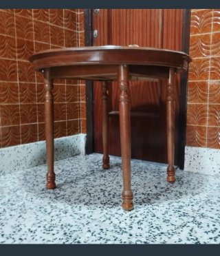 Mesa madera 90 CT extensible a-120 y cristal.