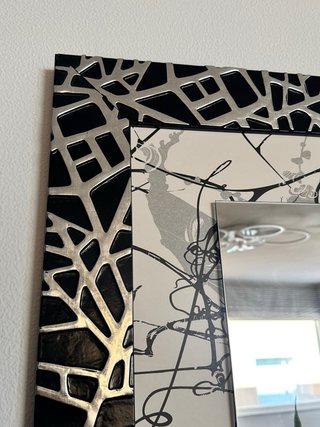 Espejo decorativo marco negro y plata