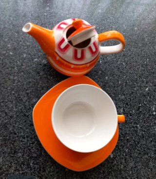 Set Tè per Uno Ceramica Arancione