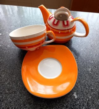 Set Tè per Uno Ceramica Arancione