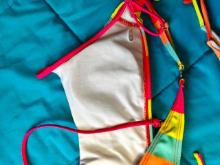 Bikini completo Talla M Rayas Multicolor