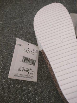 Sandalias Inside Mujer Talla 38 Marrón y Blanco