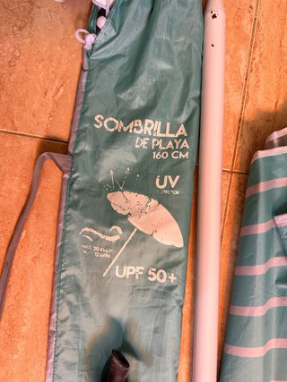 Sombrilla de playa 160 cm UPD50+ con pie de somb