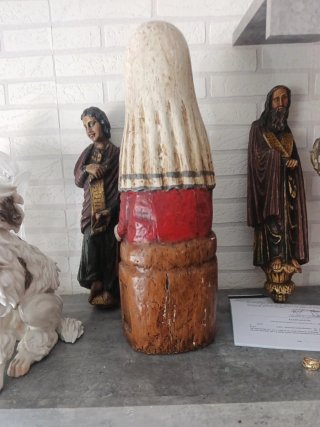 Talla Románica Virgen con Niño Antigua