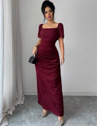 Vestido largo rojo elegante