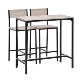Mesa Bar y 2 Taburetes Estilo Industrial