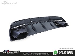 DIFUSOR TRASERO NEGRO MATE CON COLAS NEGRAS PARA MERCEDES CLASE C W205