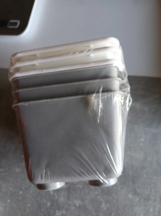 Set 3 Cajas Almacenamiento Gris/Blanco