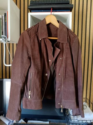 Chaqueta / Cazadora de piel marrón T-XXL