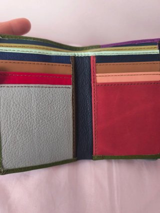 Monedero Charmäleon Pelo y Cuero Verde Nuevo!