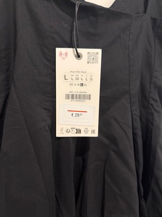 Vestido negro corto Zara Talla L
