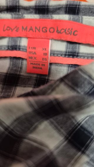Camisa cuadros Love Mango Basic Talla XL.