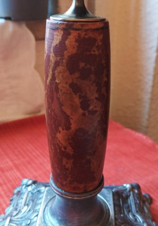 Candelabro Antiguo Marmoleado Metal