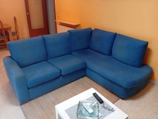 Sofá modular azul de tela