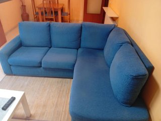 Sofá modular azul de tela