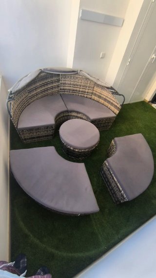 Sofá Cama de Jardín / Isla Solar de Polirratán