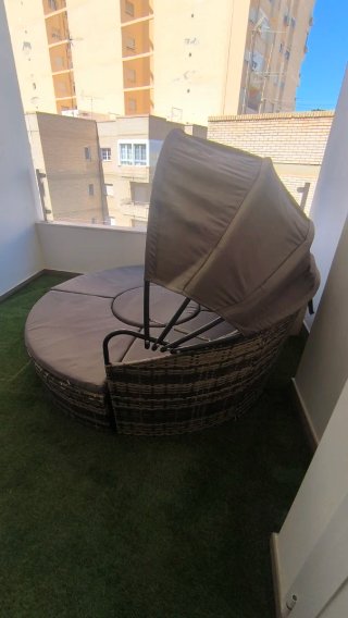 Sofá Cama de Jardín / Isla Solar de Polirratán
