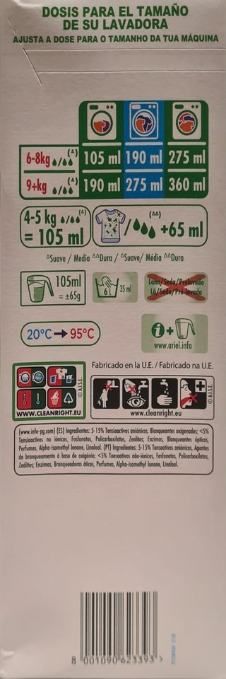 Ariel Detergente Polvo 30 Lavados 1.95kg