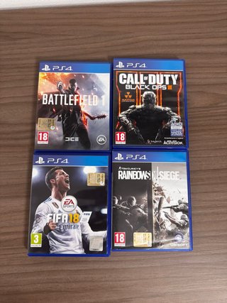 Battlefield 1, FIFA 18, Call of Duty, Rainbowsix..