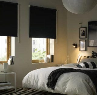 Estor opaco negro 80x195 cm