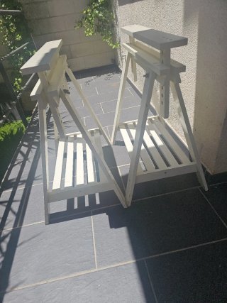 Caballetes de madera blancos IKEA