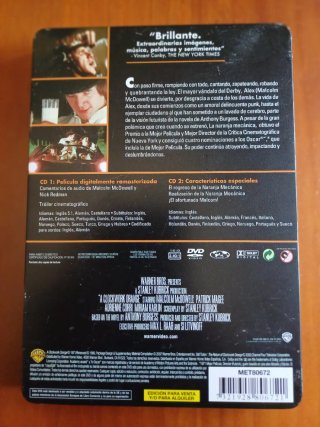 STEELBOOK LA NARANJA MECÁNICA. DVD. ED. DOS DISCOS