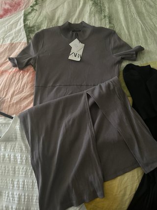 Vestidos Talla L Negro y Gris