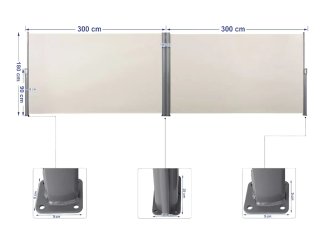 Toldo Lateral SONGMICS Beige 1,8x6m NUEVO