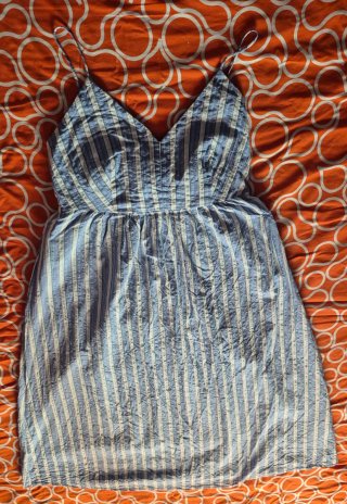Vestido Verano Rayas Azul Blanco