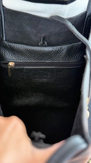 Bolso Negro Piel Tachuelas Doradas