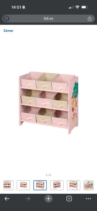 Estantería infantil madera y tela