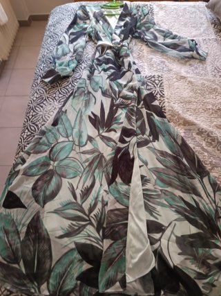 Vestido largo gasa estampado ceremonia