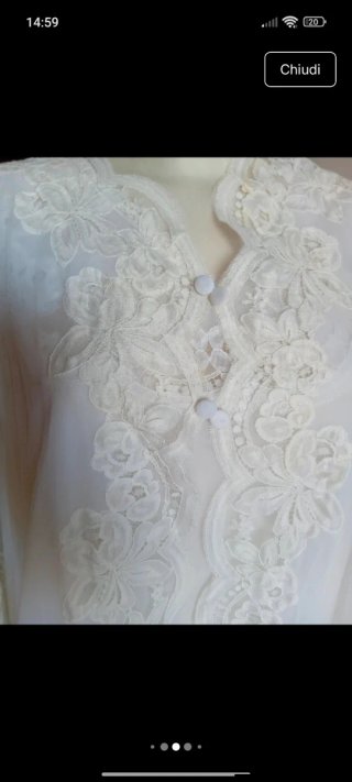 Vestaglia e sottoveste vintage prezioso, in pizzo