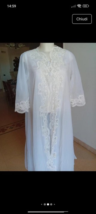Vestaglia e sottoveste vintage prezioso, in pizzo
