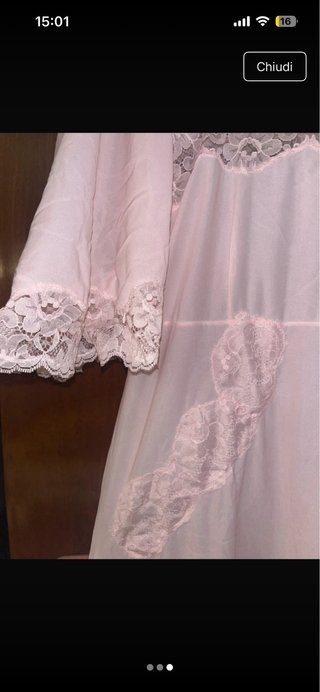 Camicia da notte vintage anni '70 rosa cipria