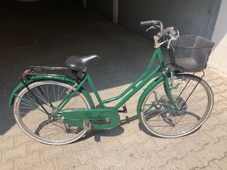 Bici Donna 26 verde con cestino